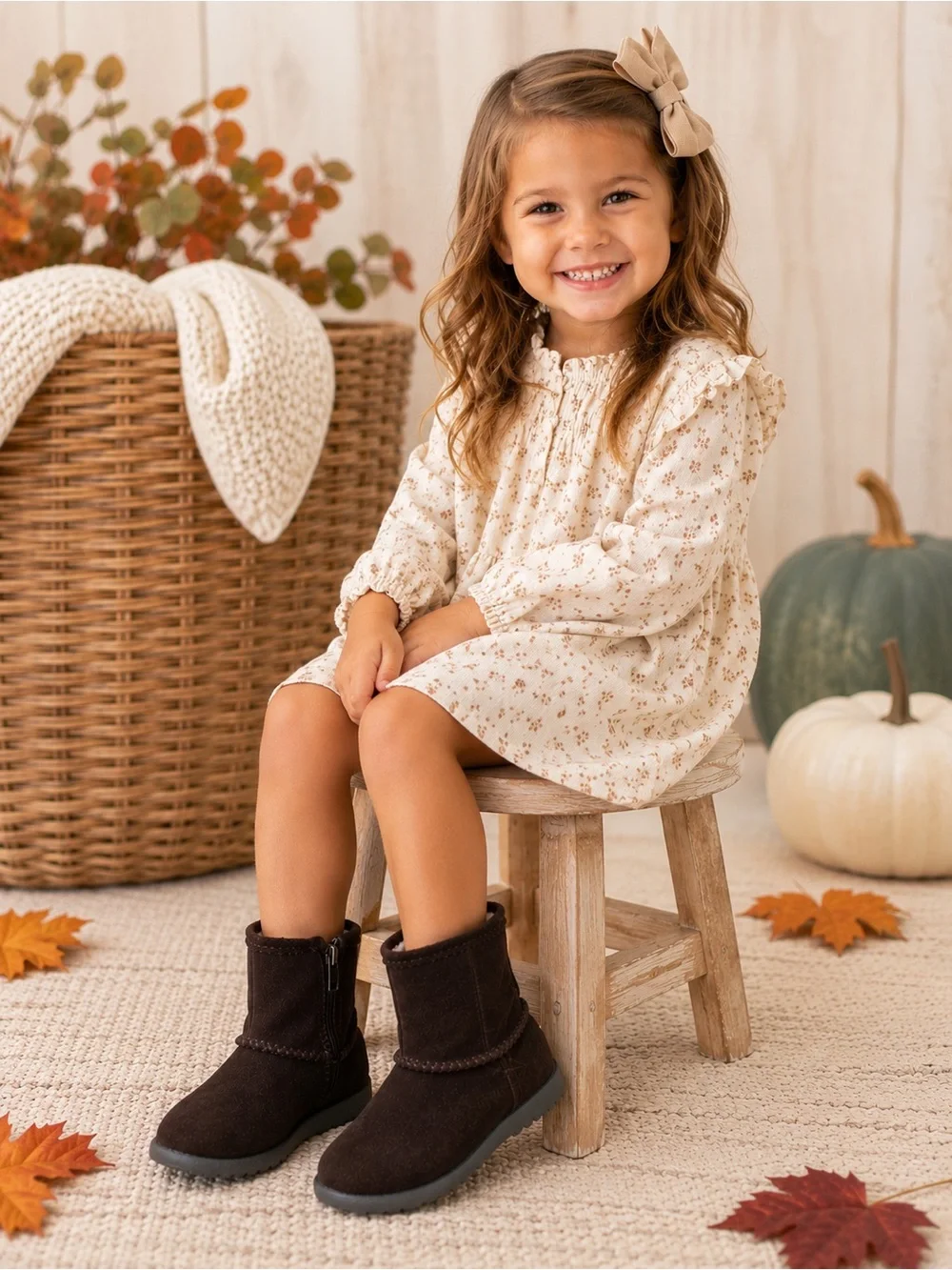 Circo Girls Brown Genuine Suede Zip Up Winter Boots Kids Size 5